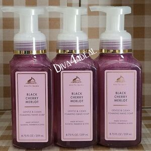 3x Bath Body Works BLACK CHERRY MERLOT Foaming Hand Soap Bundle